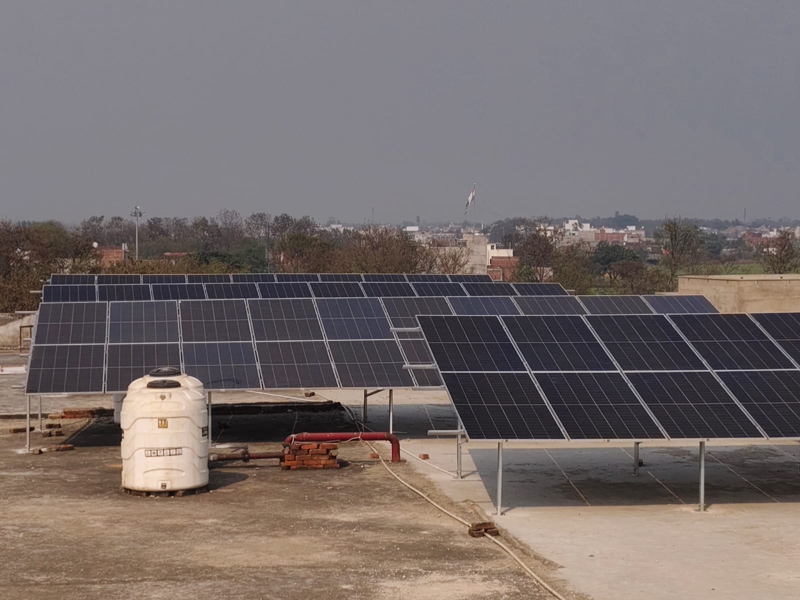 Solar panels powering the eco-friendly campus at Blue Ink School International